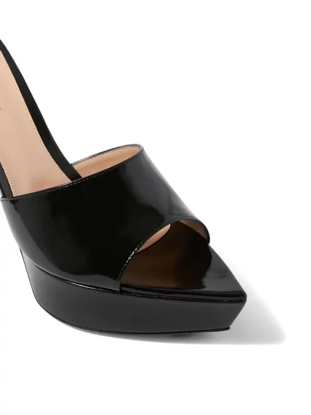 Papuci tip mules Gianvito Rossi cu platformă negru