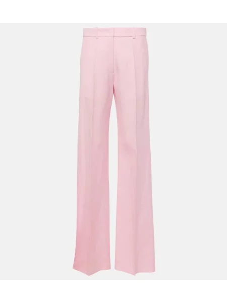 Pantaloni Valentino de lână roz