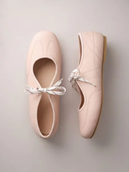 Reserved Balerini cu șiret roz-pastel roz