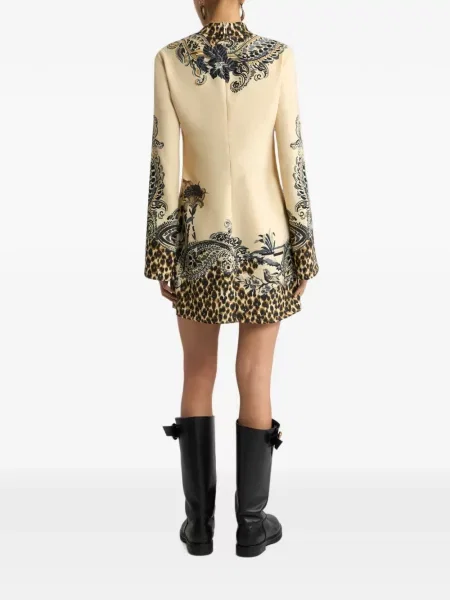 Rochie mini Etro din satin cu imagine cu model leopard