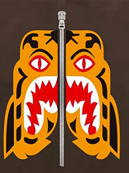 Μπλούζα A Bathing Ape® με σχέδιο με ρίγες τίγρη καφέ