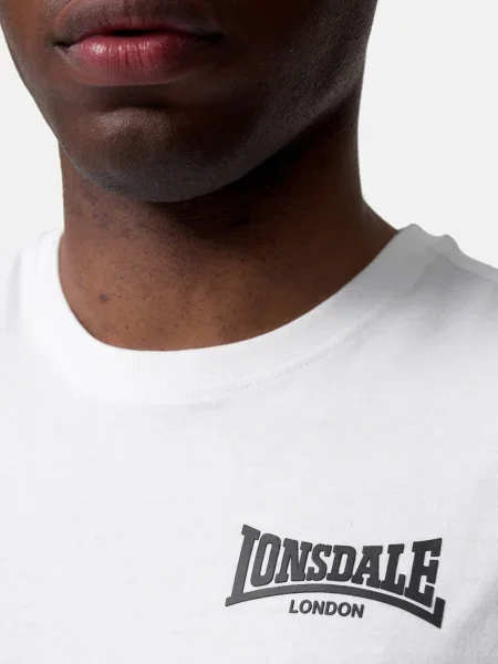 LONSDALE Marškinėliai Elmdon juoda balta