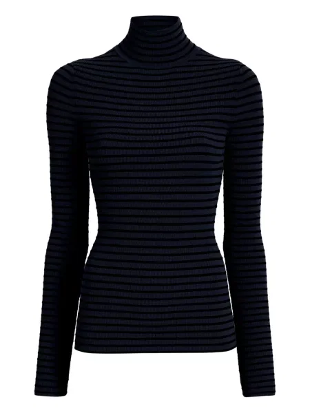 Top Proenza Schouler de catifea cu dungi albastru