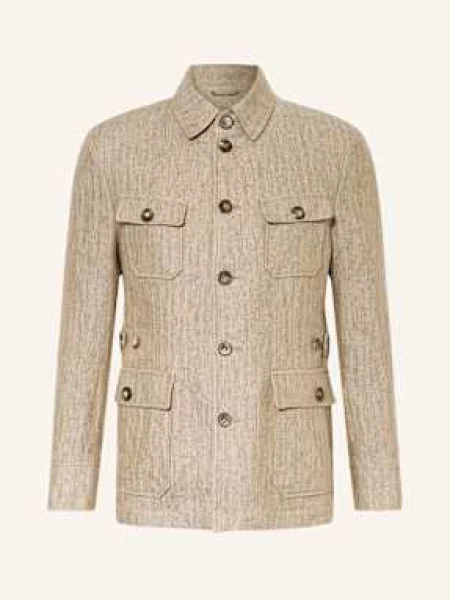 Lněné sako Habsburg hnědé