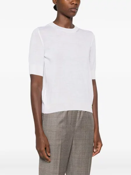 Scurt tricou Herno tricotate alb