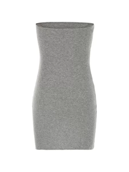 Rochie mini Miu Miu fără bretele cu autograf gri