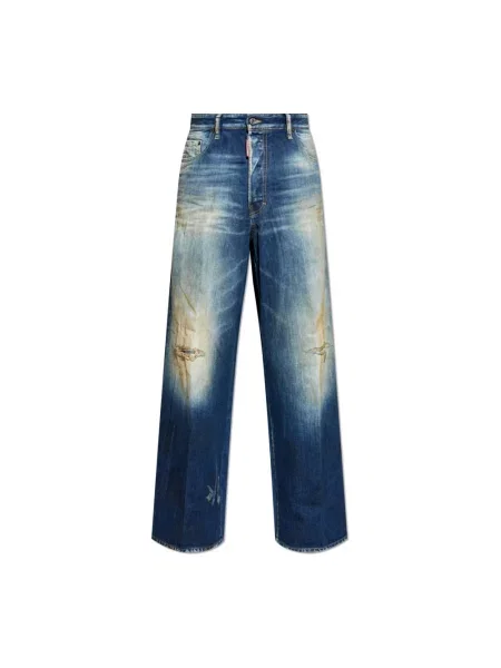 Szerokie jeansy Dsquared2 niebieskie