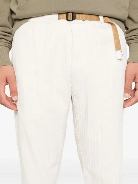 Pantaloni White Sand de catifea cord alb