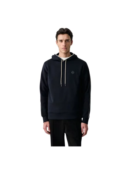 Hackett London bluza z kapturem z bawełną niebieska