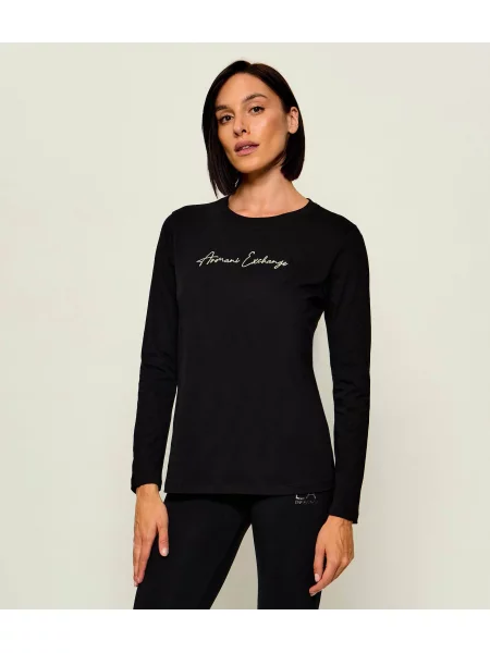 Tricou cu mânecă lungă Armani Exchange negru