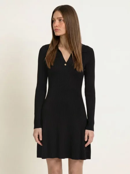 Claudie Pierlot Sukienka Z Dzianiny schwarz czarna