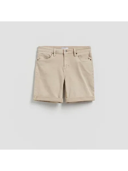 Reserved Džínové šortky slim fit béžová