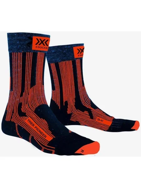 Skarpety X-Bionic Trek Pioneer Granatowo-pomarańczowo-czarne czarne