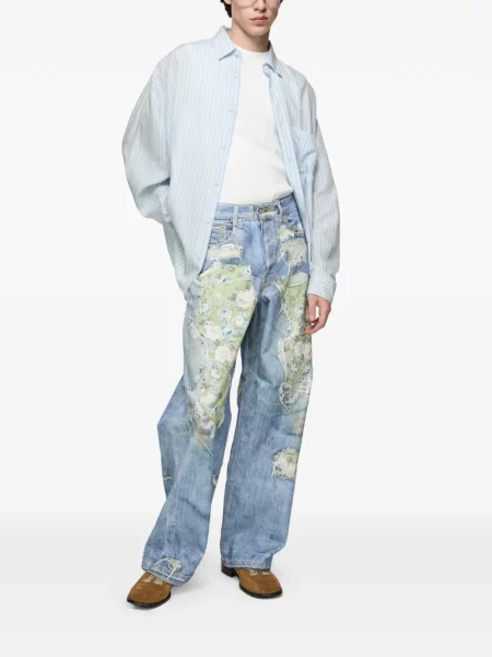 Cămașă cu dungi Acne Studios albastru