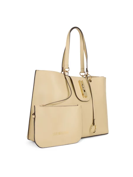 Shopperka Love Moschino beżowa