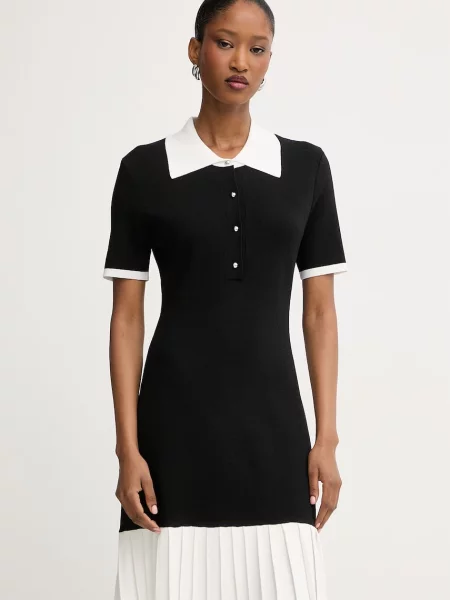 Morgan rochie tricotată cu vâscoză negru