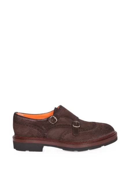Pantofi monk Santoni cu bretele maro