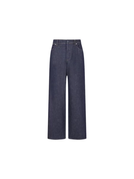 Jeansy straight leg Stone Island z kamieniami niebieskie