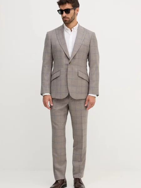 Сорочка з льону Lindbergh regular комір button-down зелений