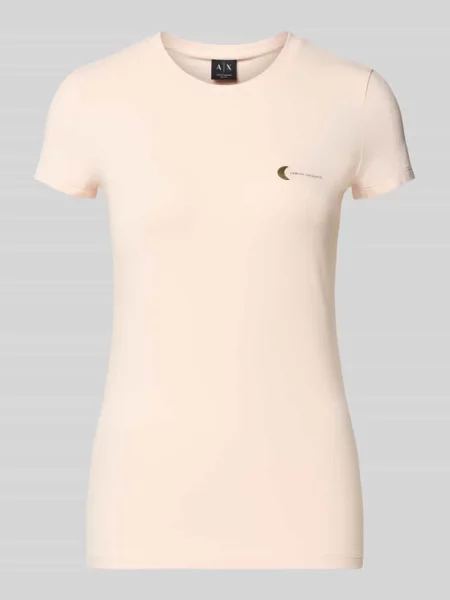 T-shirt z nadrukiem z logo Armani Exchange różowa