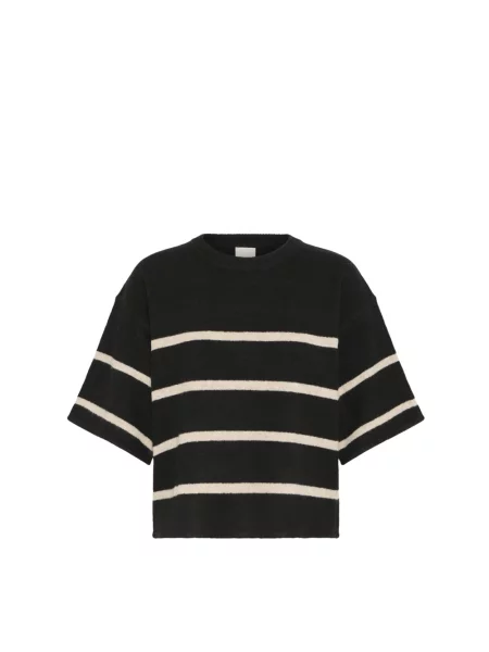 Sweter Ichi w paski czarny