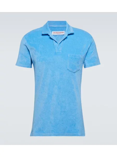 Frotir polo majica Orlebar Brown modra