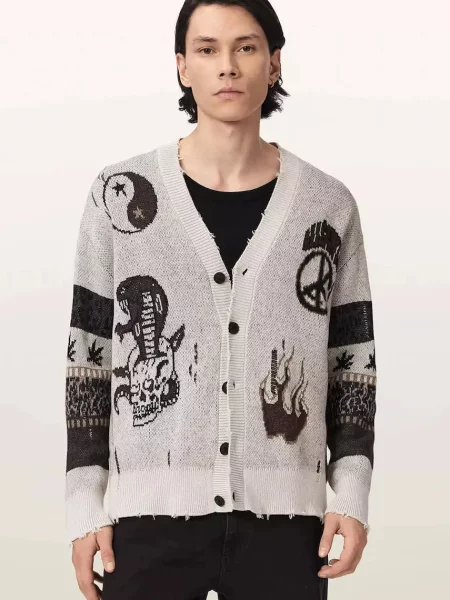 AllSaints cardigan pentru bărbați din BRAM CARDIGAN bej