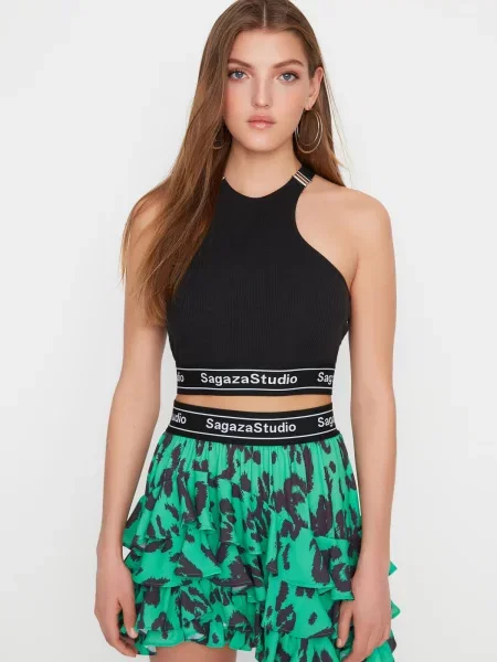 Плетен сутиен Trendyol черно