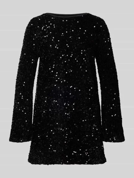 Only Sukienka Z Cekinami I Wycięciem schwarz czarna