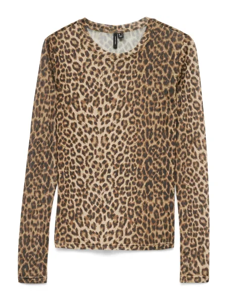 VERO MODA Tricou VMLOVA maro / maro cappuccino negru