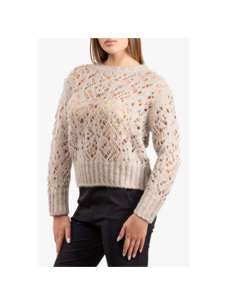 Długi sweter Max Mara Studio z długim rękawem beżowy