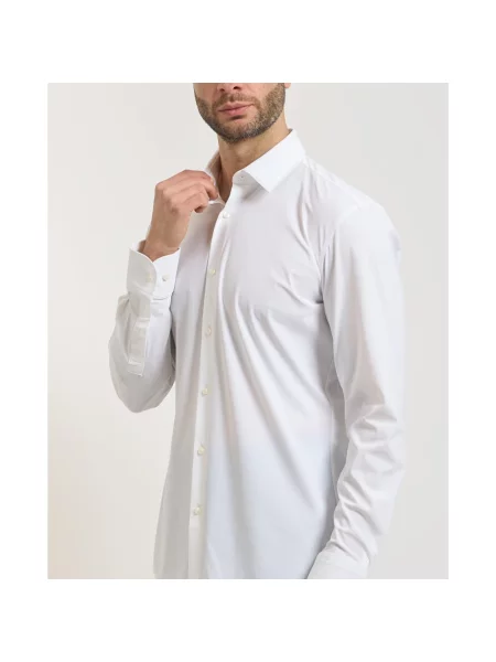 Koszula biznesowa o kroju slim fit z kołnierzykiem typu kent model P-HANK-S' Hugo biała