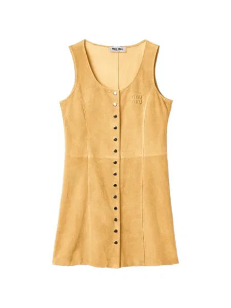 Ceruit rochie Miu Miu din piele de căprioară galben