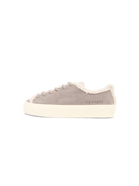 INUIKII Sneakers | shearling | piele întoarsă gri