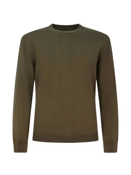 Pulover Woolrich de lână cu decolteu rotund verde