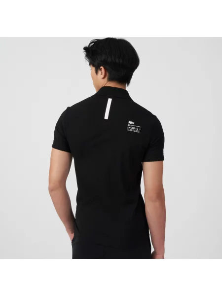 Lacoste Koszulka Polo O Regularnym Kroju Markowa Piqué czarna