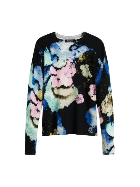 Sweter Desigual z nadrukiem czarny