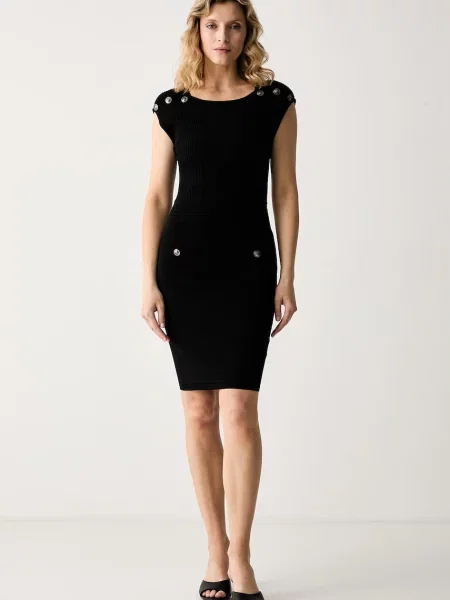 Guess rochie cu vâscoză CARMEN negru