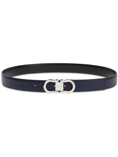 Curea Ferragamo din piele cu cataramă albastru