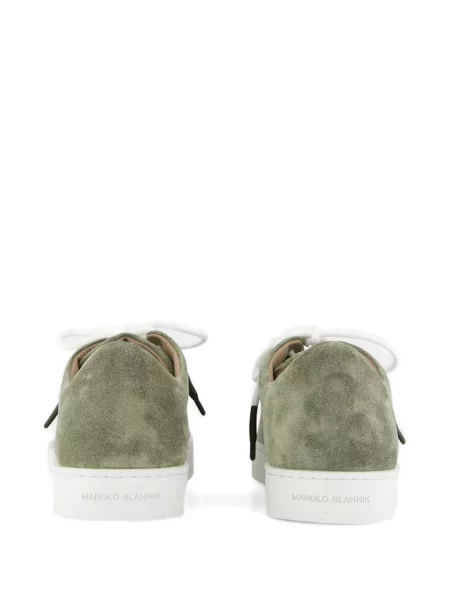 Fűzős csipkés sneaker Manolo Blahnik zöld