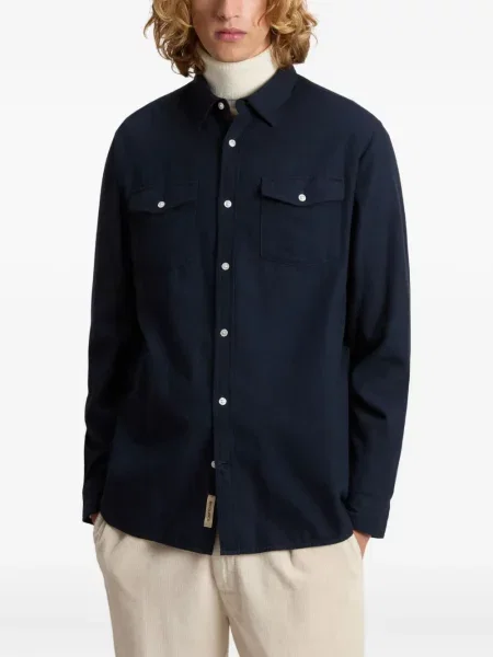 Cămașă Woolrich de flanelă albastru