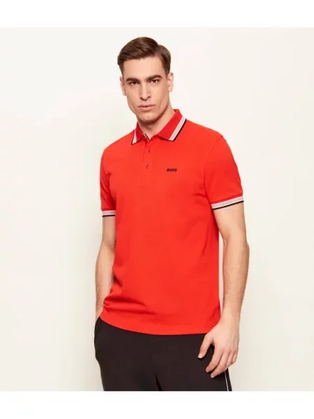 Tricou polo Boss Green roșu