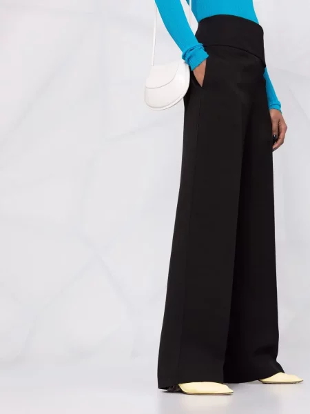 Široké kalhoty Jil Sander černé