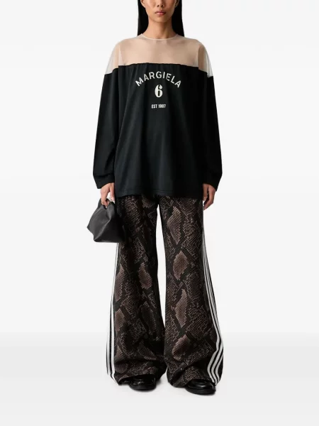 Pantaloni Adidas cu imagine cu model piele de șarpe maro