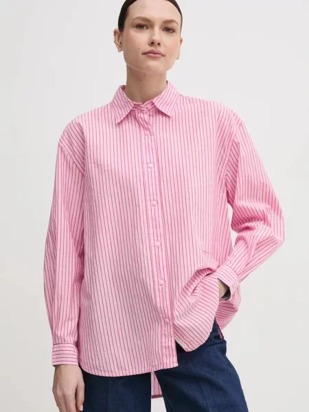 Pepe Jeans camasa din CHARISMA femei cu guler clasic relaxed roz