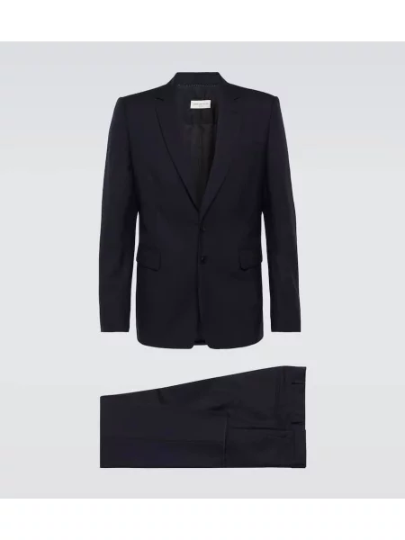 Costum Dries Van Noten de lână de costum albastru