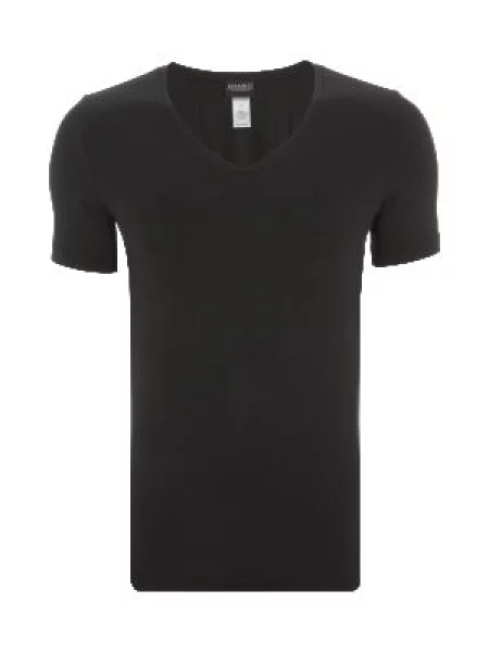 T-shirt z dekoltem w serek Hanro czarna