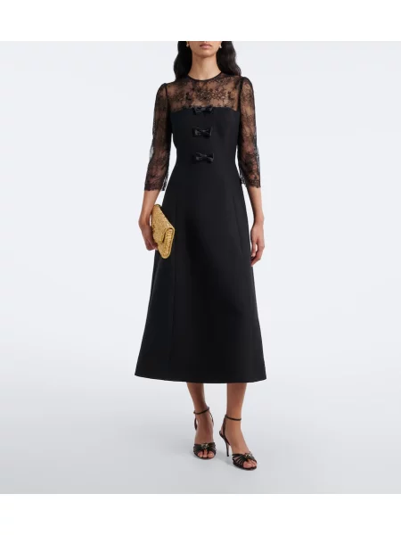 Rochie midi Valentino din dantelă negru