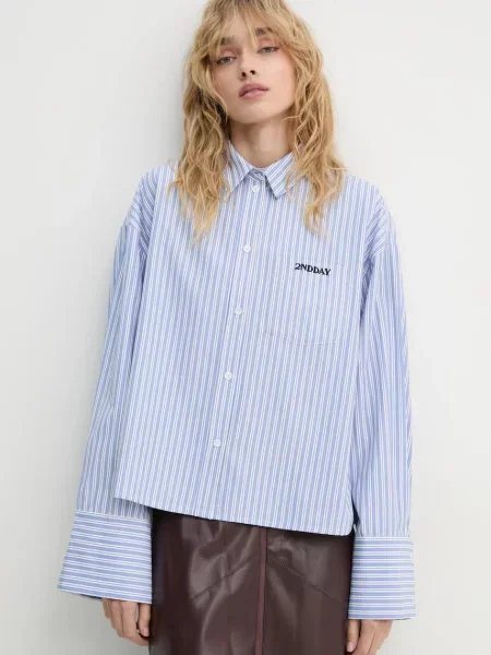 Camasa Claras femei cu guler clasic relaxed albastru