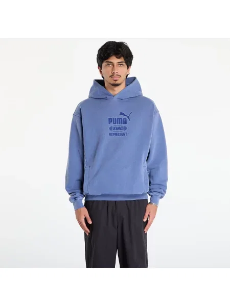 Hanorac Puma x REPRESENT Graphic Hoodie Blue Dusk L albastru